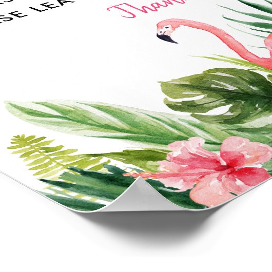 熱帯ベビーシャワーおむつラッフルサイン ポスター (角)