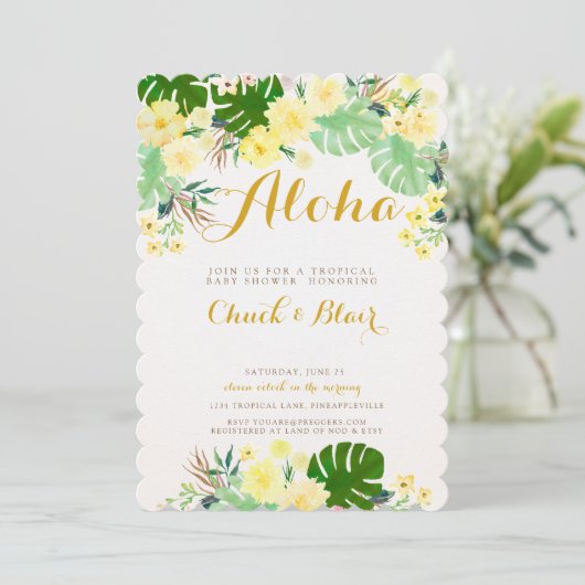 熱帯ベビーシャワーの招待状 招待状 (スタンド正面)