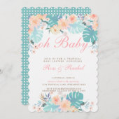 熱帯ベビーシャワーの招待状 招待状 (正面/裏面)