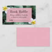 熱帯ベビーシャワーブックラッフルチケット エンクロージャーカード (正面/裏面)