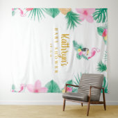 熱帯ベビーシャワー背景、フォトブースプロップ タペストリー (インサイチュ(横))