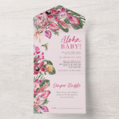 熱帯ベビーシャワー オールインワン招待状 (内側)