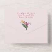 熱帯ベビーシャワー オールインワン招待状 (裏面)