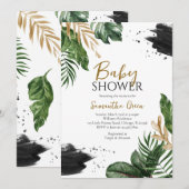 熱帯ベビーシャワー 招待状 (正面/裏面)