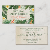熱帯ベージュ自然手作りのヘアー製品 名刺 (正面/裏面)