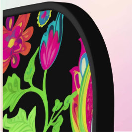 熱帯ペイズリーと花の模様（モノグラム） ピックルボールラケット