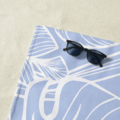 熱帯ペリウィンクルモダンモノグラム ビーチタオル (インサイチュ)
