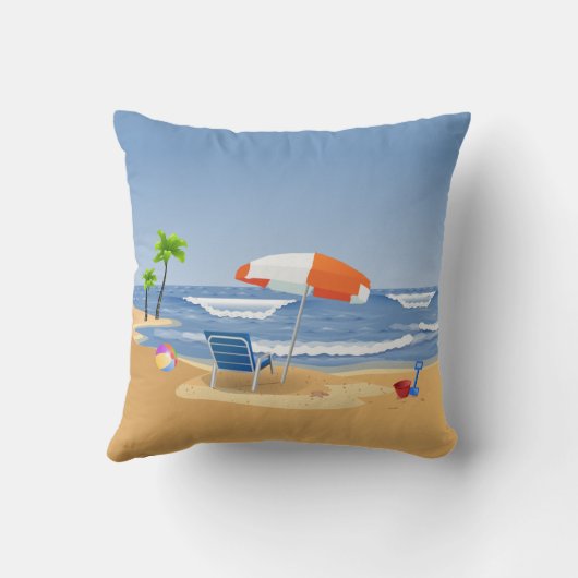 熱帯ペンギンのカップルのフラの海賊島のビーチ クッション (裏面)