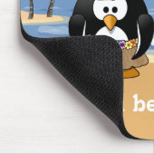 熱帯ペンギンのカップルのフラの海賊島のビーチ マウスパッド (コーナー)