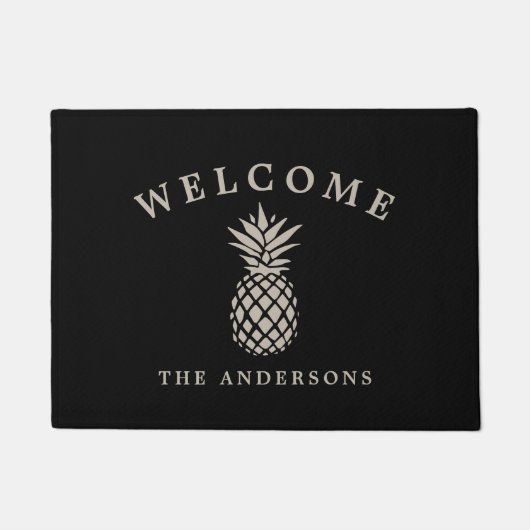 熱帯ホスピタリティ | Pineapple パーソナライズされた ドアマット (正面)