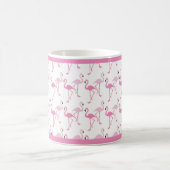 熱帯ホットピンクフラミンゴスパターン コーヒーマグカップ (中央)