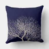 熱帯ホワイトサンドドルオンネイビーブルービーチ クッション (裏面)