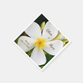 熱帯ホワイトフローラ – 新しい始結婚まり – スタンダードカクテルナプキン (角)