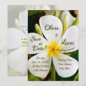 熱帯ホワイトフローラ – 新しい始結婚まり –  招待状 (正面/裏面)
