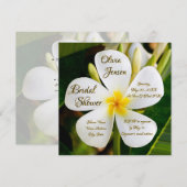 熱帯ホワイトプルメリア – 新しい始まり – ブライダル 招待状 (正面/裏面)