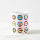 熱帯ボトルキャップデザイン海と野生生物 コーヒーマグカップ (中央)