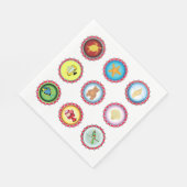 熱帯ボトルキャップデザイン海と野生生物 スタンダードランチョンナプキン (角)