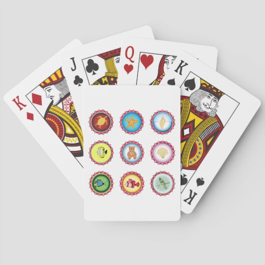 熱帯ボトルキャップデザイン海と野生生物 トランプ (裏面)