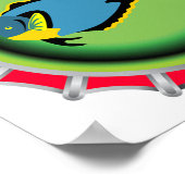 熱帯ボトルキャップデザイン海と野生生物 ポスター (角)