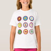 熱帯ボトルキャップデザイン海と野生生物 Tシャツ (正面)