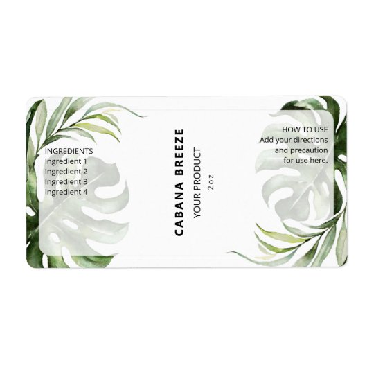 熱帯ボトルスポイトラベル ラベル (正面)