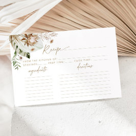 熱帯ボヘミアブライダルシャワーレシピカード