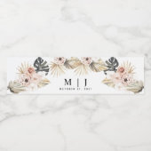 熱帯ボヘミアン乾燥パーム結婚ズ ペットボトルラベル (シングルラベル)