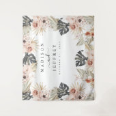 熱帯ボヘミア乾燥したヤシの写真の背景 タペストリー (正面)