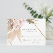 熱帯ボヘミア赤面フローラRSVPカード 出欠カード (スタンド正面)