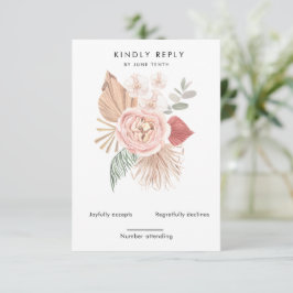 熱帯ボヘミア赤面垂直RSVPカード 出欠カード