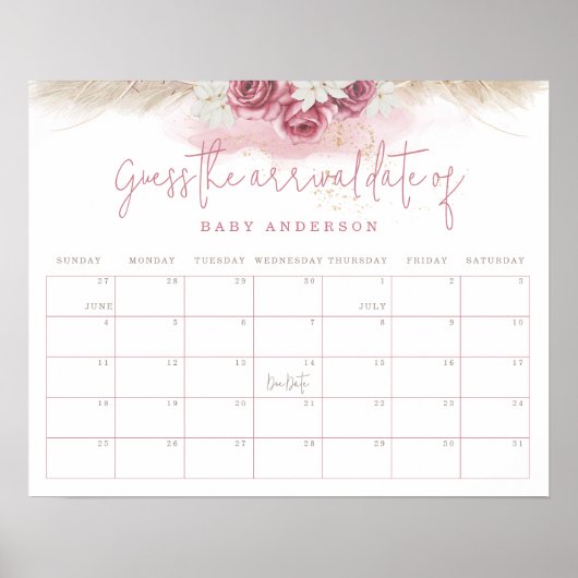 熱帯ボホの赤ちゃんシャワー到着日を推測 ポスター (正面)