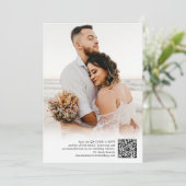 熱帯ボホ乾花 |写真のQRコー結婚ド 招待状 (スタンド正面)