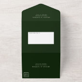 熱帯マグノリアホワイトグリーンレッド オールインワン招待状 (外側)