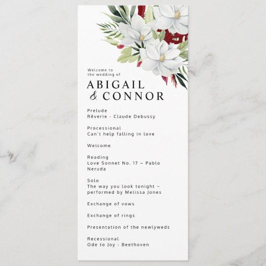 熱帯マグノリアホワイトグリーンレッド プログラム (正面)