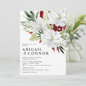 熱帯マグノリアホワイトグリーンレッド 招待状 (スタンド正面)