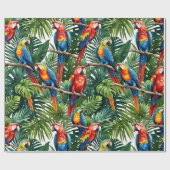 熱帯マコオウム鳥ギフト包装紙 ラッピングペーパー (フラット)