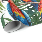 熱帯マコオウム鳥ギフト包装紙 ラッピングペーパー (ロールコーナー)