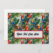 熱帯マコオウム鳥グリーティングカード簡単編集 ポストカード (正面/裏面)