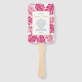 熱帯マゼンタと金ゴールド葉の結婚計画 ハンドファン (正面)