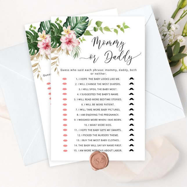 熱帯ママまたはパパの赤ちゃんシャワーゲーム (クリエイターアップロード済み)