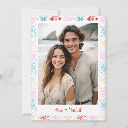 熱帯メキシコの地図QR目的地の結婚式 招待状 (裏面)