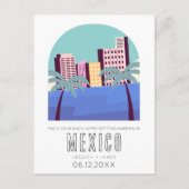 熱帯メキシコの目的地の結婚式の日付を保存 案内ポストカード (正面)