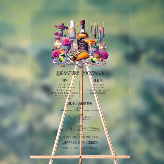 熱帯メキシコフェスタのシグネチャーカクテル アクリルサイン (ニュートラル)