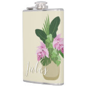 熱帯メディニラピンクの花花花黄色の花瓶名 フラスク (左)