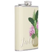 熱帯メディニラピンクの花花花黄色の花瓶名 フラスク (右)