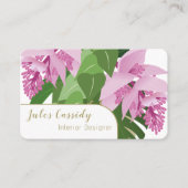 熱帯メディニラピンクフラワーホワイトパネル 名刺 (正面)