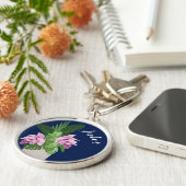 熱帯メディニラピンク花瓶ダークブルー キーホルダー (側面)