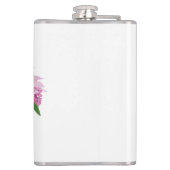 熱帯メディニラピンク花花黄色の花瓶白 フラスク (裏面)