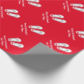 熱帯メリークリスマスのビーチサンダルの包装紙 ラッピングペーパー (角)