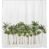 熱帯モダンのヤシの木 シャワーカーテン (正面)